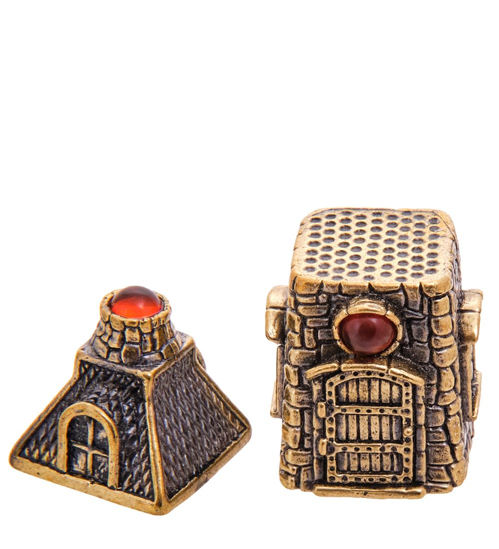 AM-3543 Наперсток «Домик Каменный» (латунь, янтарь)