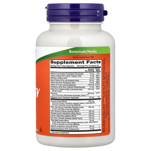 NOW Foods, Energy, 90 растительных капсул