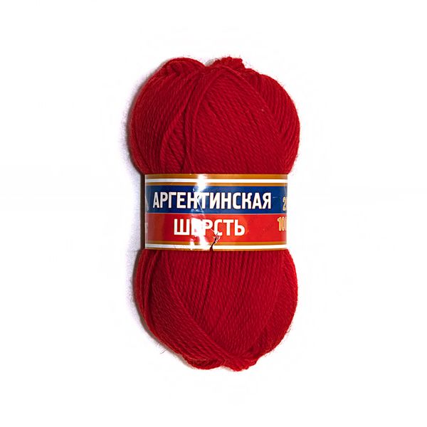Пряжа Камтекс Аргентинская шерсть / уп.10 мот. по 100 г, 200 м, цв.046 красный