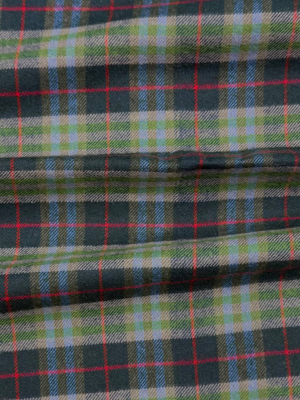 Хлопок фланель в зеленую клетку