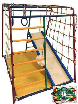 Спорткомплекс Веселый малыш спорткомплекс детский для дома красный №6 с мягкими бортиками — 9-0257