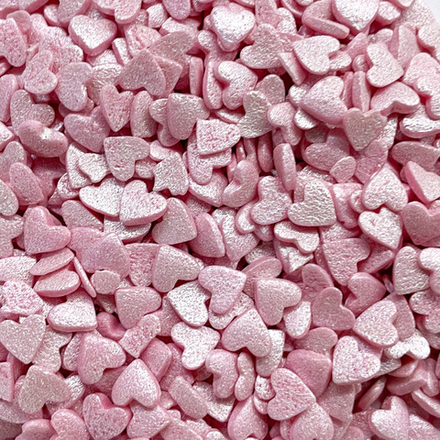 Посыпка "Сердечки" розовые перламутровые,50гр