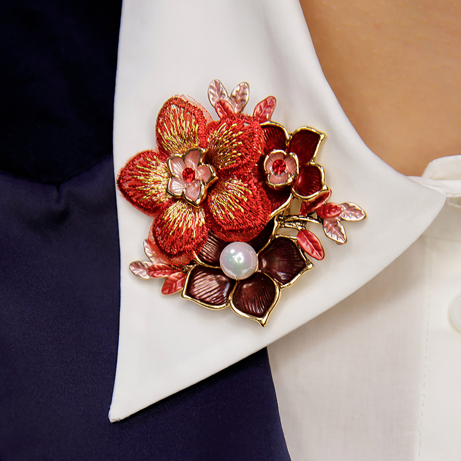 Брошь Shadore Букет XZ1442.9 R/G