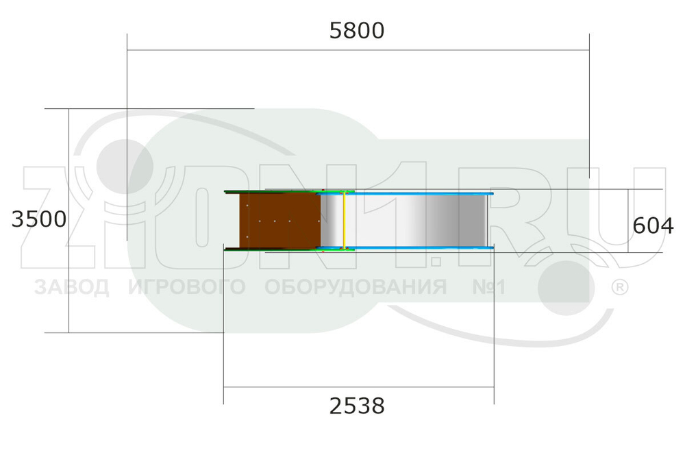Детская горка Заря H=950 Г046 для игровых площадок