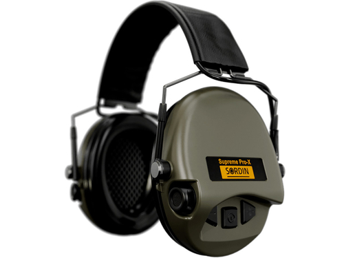 Наушники активные Sordin (MSA) Supreme Pro-X Slim, хаки, оголовье-кожа (SOR74302-X/L-S)