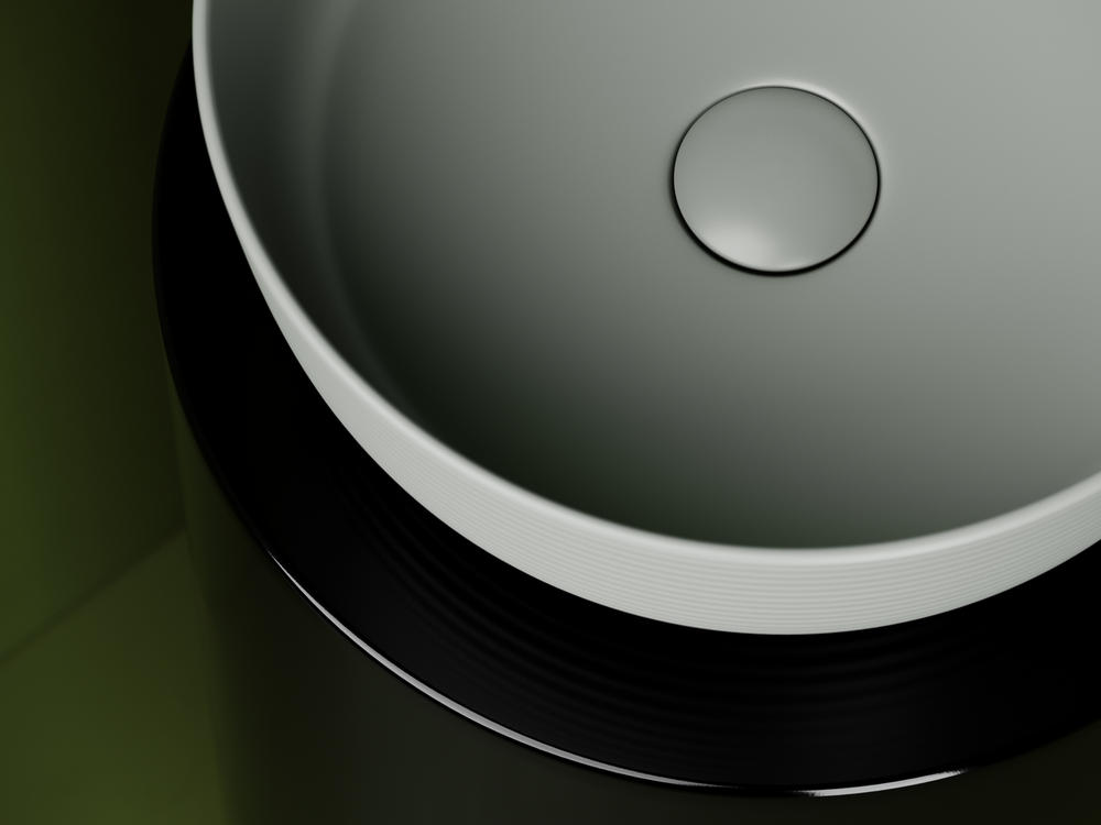 Раковина накладная круглая 356x356x135, цвет антрацит матовый