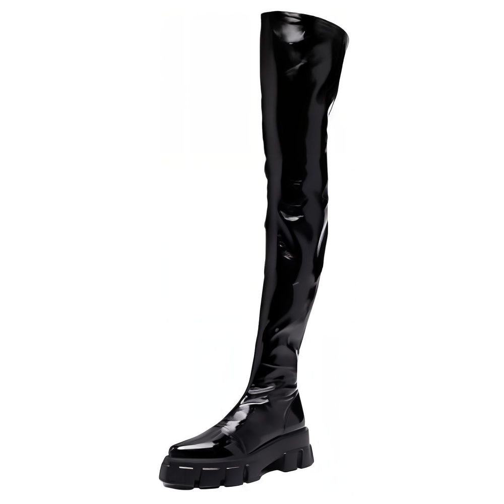 PRADA Over the knee Boots 6.5cm Women"s Black