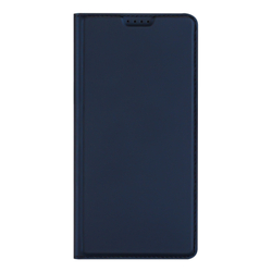 Чехол книжка из кожи синего цвета для OnePlus Nord 6, серия Skin Pro Series от Dux Ducis