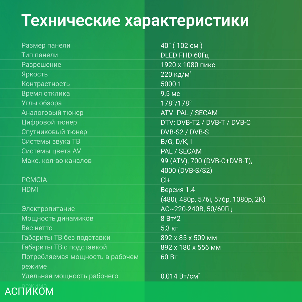 Телевизор Digma DM-LED40SBB36 черный/черный