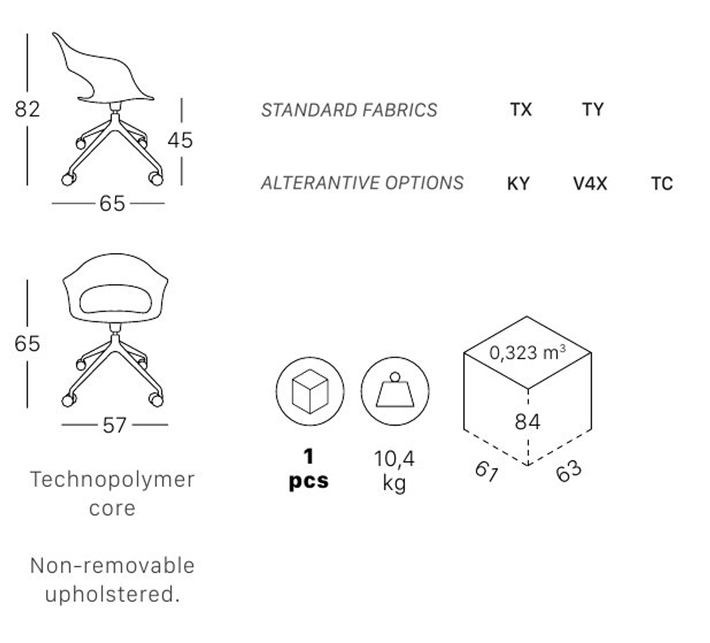 Кресло офисное с обивкой Scab Design Lady B Pop, черный, синий