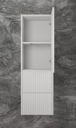 Пенал «Стокгольм» 360 см подвесной 2 ящика белый рифленый софт