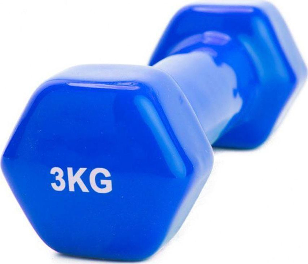 Набор гантелей обрезиненных по 3 кг, синие. 2 шт