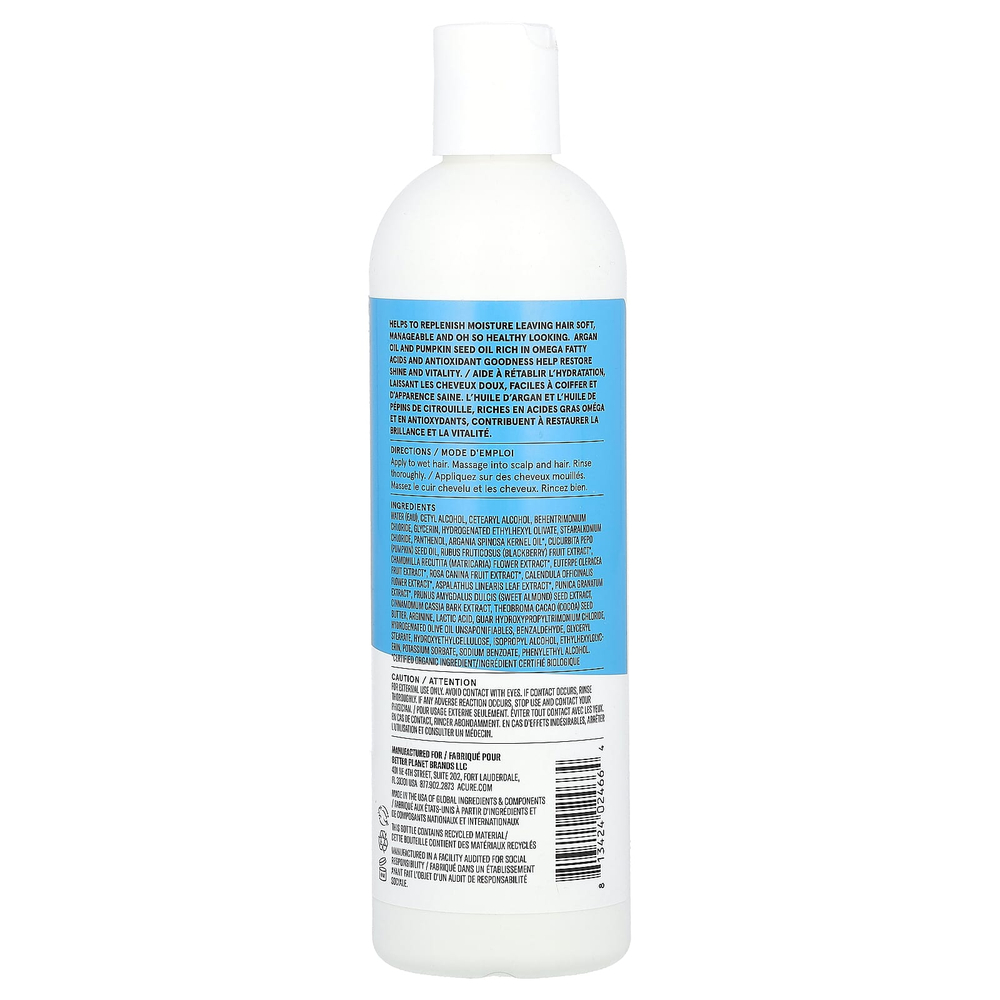 ACURE, питательный и восстанавливающий кондиционер, для всех типов волос, аргановое масло и масло семян тыквы, 354 мл (12 жидк. унций)