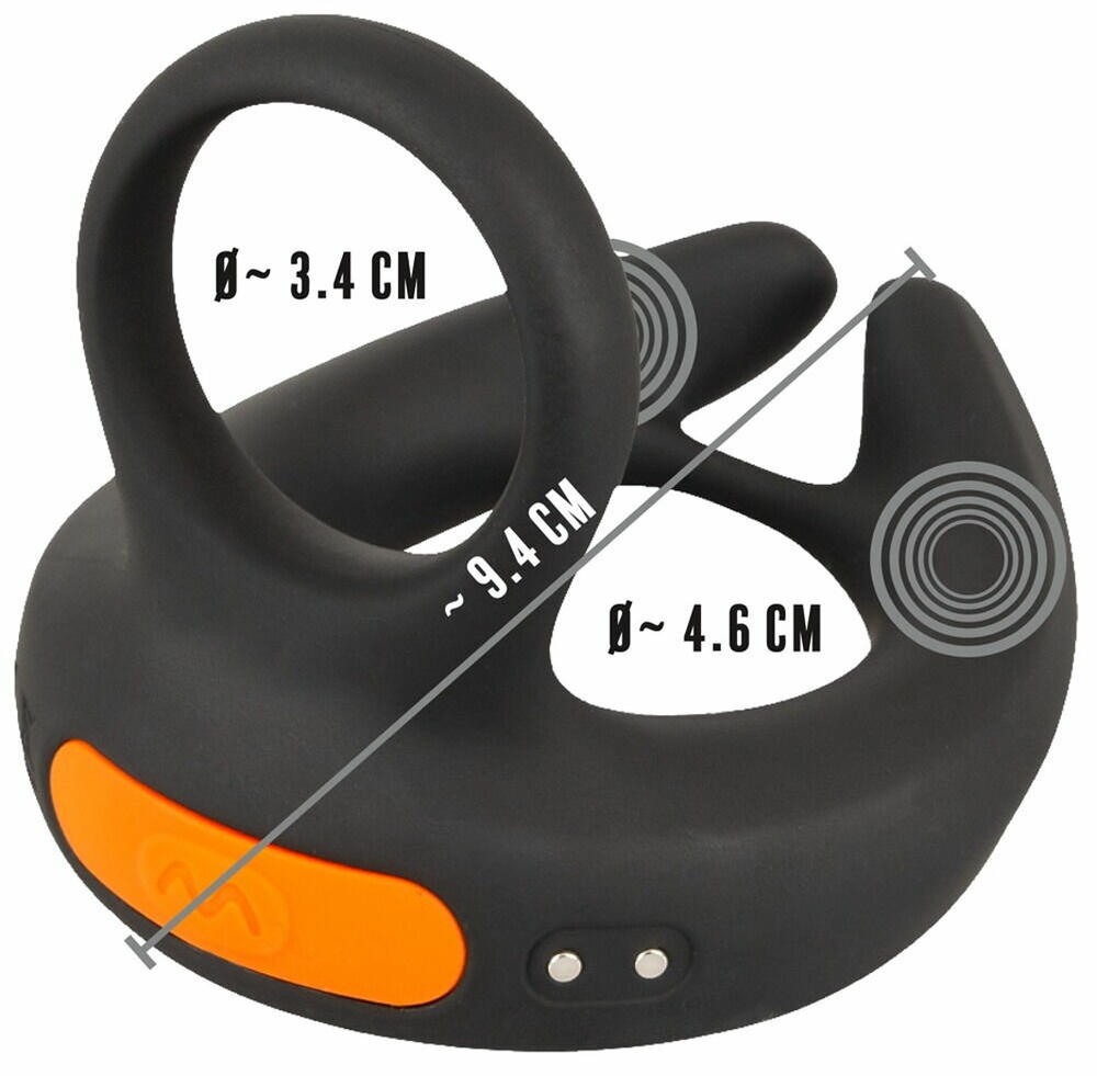 Черный вибростимулятор мошонки RC Scrotum Stimulator with Vibration (Цвет: черный)