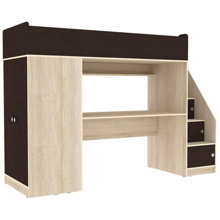 Кровать-чердак КарИВи Л-Ф606.3 75х190 Дуб Сонома Венге
