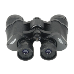 Бинокль Veber Classic БПШЦ 8x40 VL черный, кожа - верхний ракурс с надписями Veber