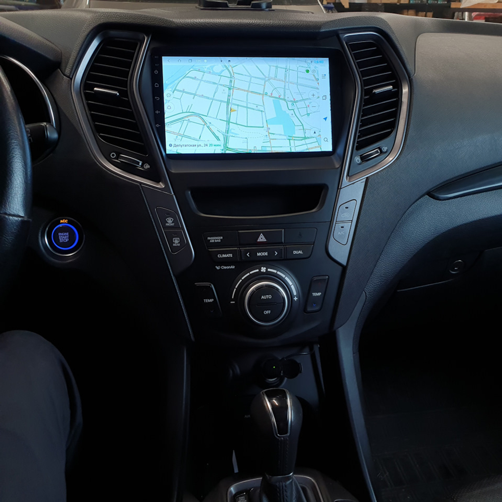 Магнитола для Hyundai Santa Fe 3 2012-2018 (климат на ШГУ) - FarCar DX209M монитор 9.5" IPS на Android 13, 4+64Гб, CarPlay