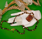 Этнический набор из натуральных камней с камнем - "Султанит"