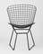 Стул обеденный Bertoia черный с черной подушкой