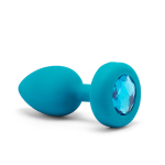 Бирюзовая вибрирующая втулка b-Vibe Vibrating Jewel Plug S/M BV-030-TL