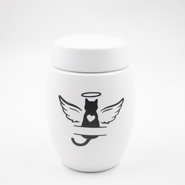 Урна для праха животных Облако белая "Кошка Ангел"