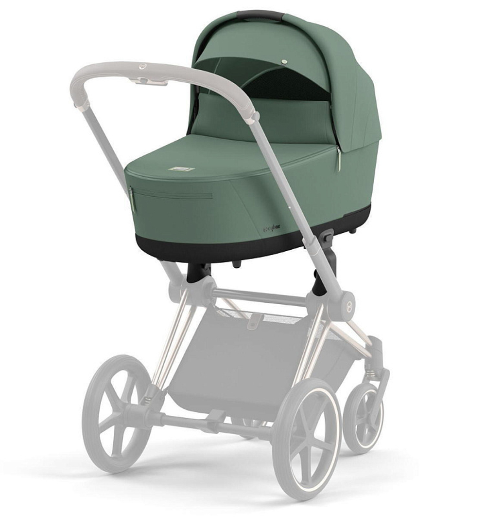 Коляска для новорожденных Cybex Priam IV Chrome Brown Leaf Green