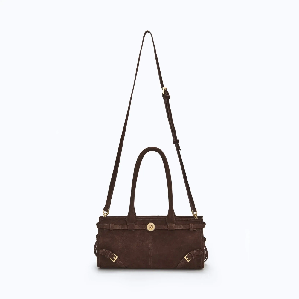 MANC ЗАМШЕВАЯ СУМКА "BABY JANE", ТЕМНО-КОРИЧНЕВЫЙ