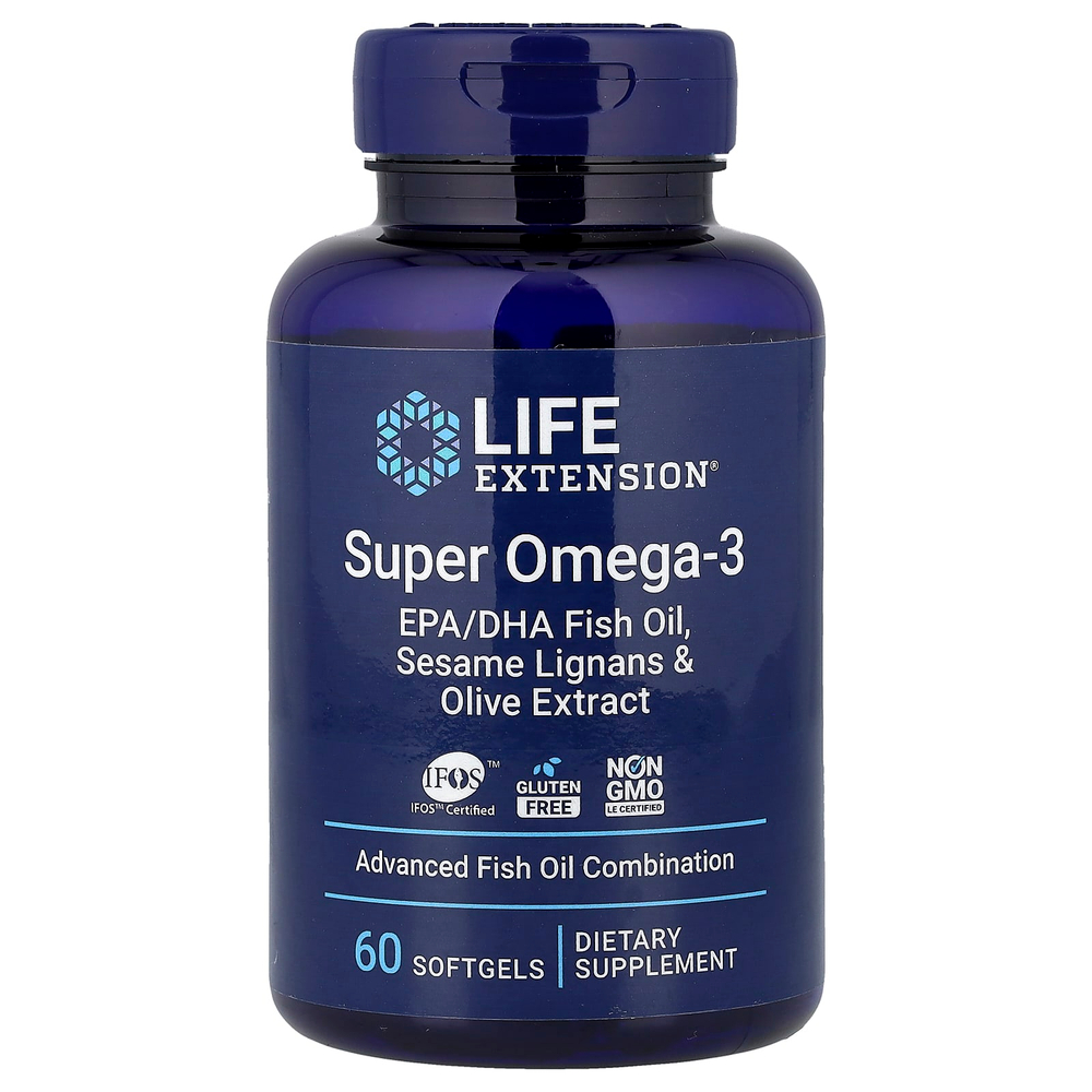 Life Extension, Super Omega-3, 60 мягких таблеток