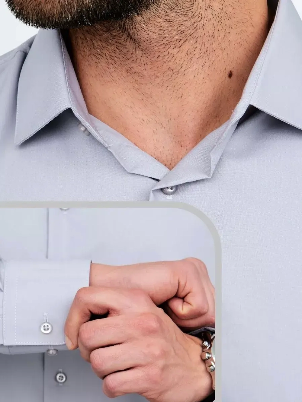 Рубашка классическая с длинным рукавом приталенная