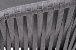 "Бордо" стул плетеный из роупа, каркас алюминий темно-серый (RAL7024) муар, роуп серый 15мм, ткань темно-серая 027