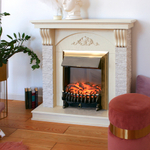 Каминокомплект Real Flame Corfino WT с очагом Fobos Lux Brass