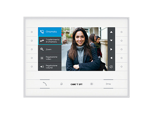 FUTURA IP WH - Абонентское IP-устройство hands-free с цветным 7" дисплеем, сенсорными клавишами и питанием PoE, цвет белый лёд