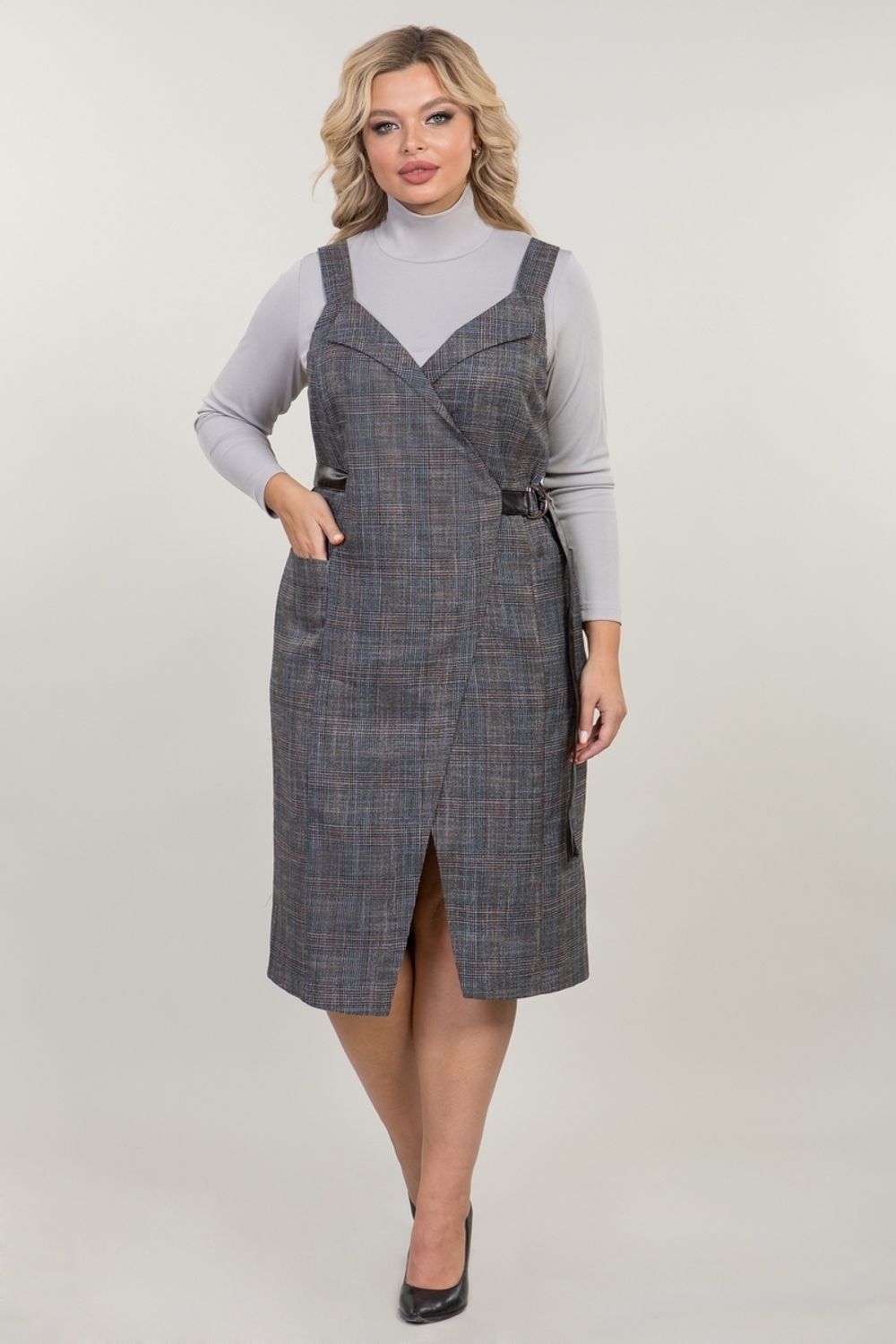 Сарафан 1286 цветная клетка Novita (Акция)