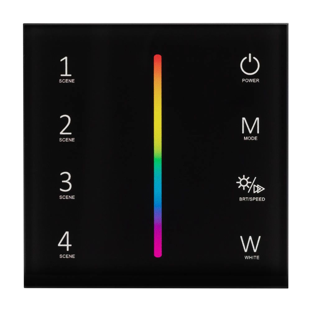 Панель SMART-P22-RGBW-G-IN Black (12-24V, 4x3A, Sens, 2.4G) (Arlight, IP20 Пластик, 5 лет) 033766