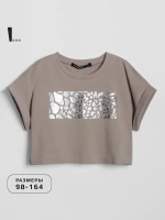 Футболка детская оверсайз укороченная с принтом
