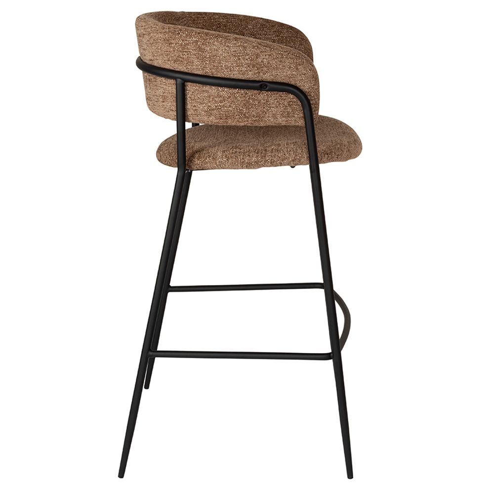 Стул барный Helning, мягкий шенилл, серо-коричневый