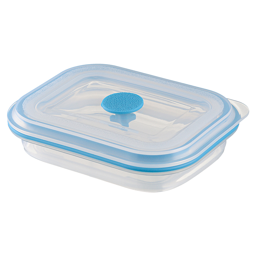 Контейнер для переноски и хранения силиконовый прямоугольный складной silikobox, 400 мл, синий