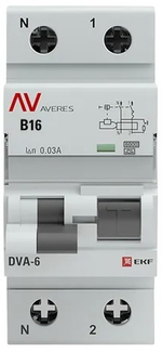 Автомат дифференциальный EKF rcbo6-1pn-16B-30-a-av
