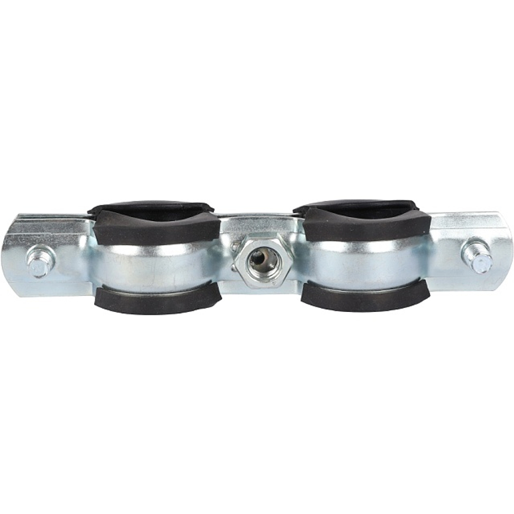 Хомут для труб двухвинтовой сдвоенный STOUT - 1/2" (20-24 мм, с шпилькой и дюбелем)