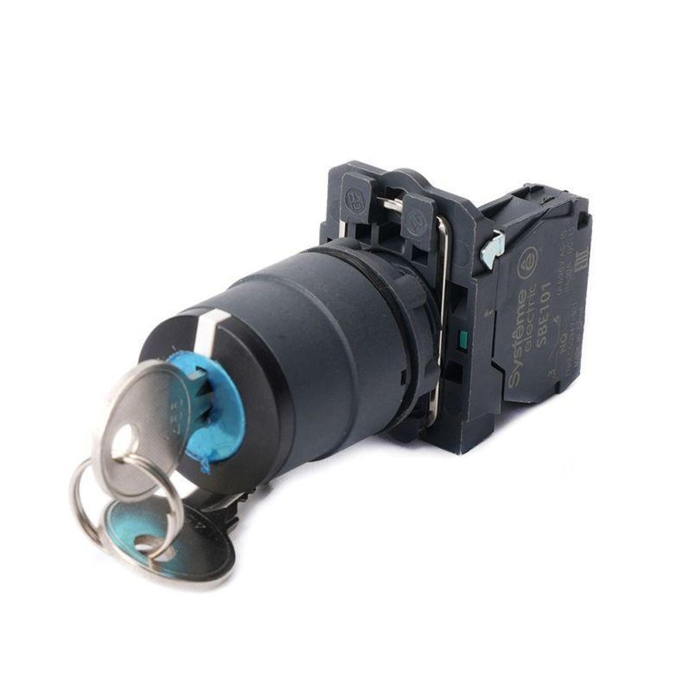 Переключатель модульный SB5 в сборе 22мм 2поз. с фиксацией ключ 1пол 1НО SE SB5AG21