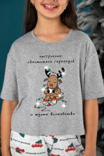 Костюм для девочки Каникулы-1.2 Виотекс СЕРЫЙ МЕЛАНЖ