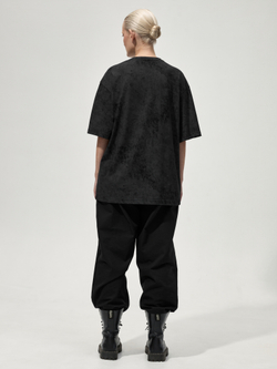 Футболка вареная "Уютная". Черно-серая