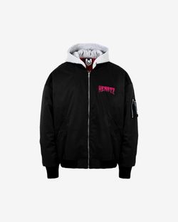 Бомбер Double Barreled Oversized Embroidered Hooded Черный