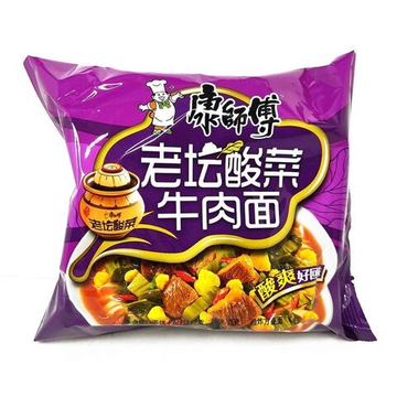 Лапша "Кан Шифу" с говядиной, фиолетовая уп., 122 гр., Китай