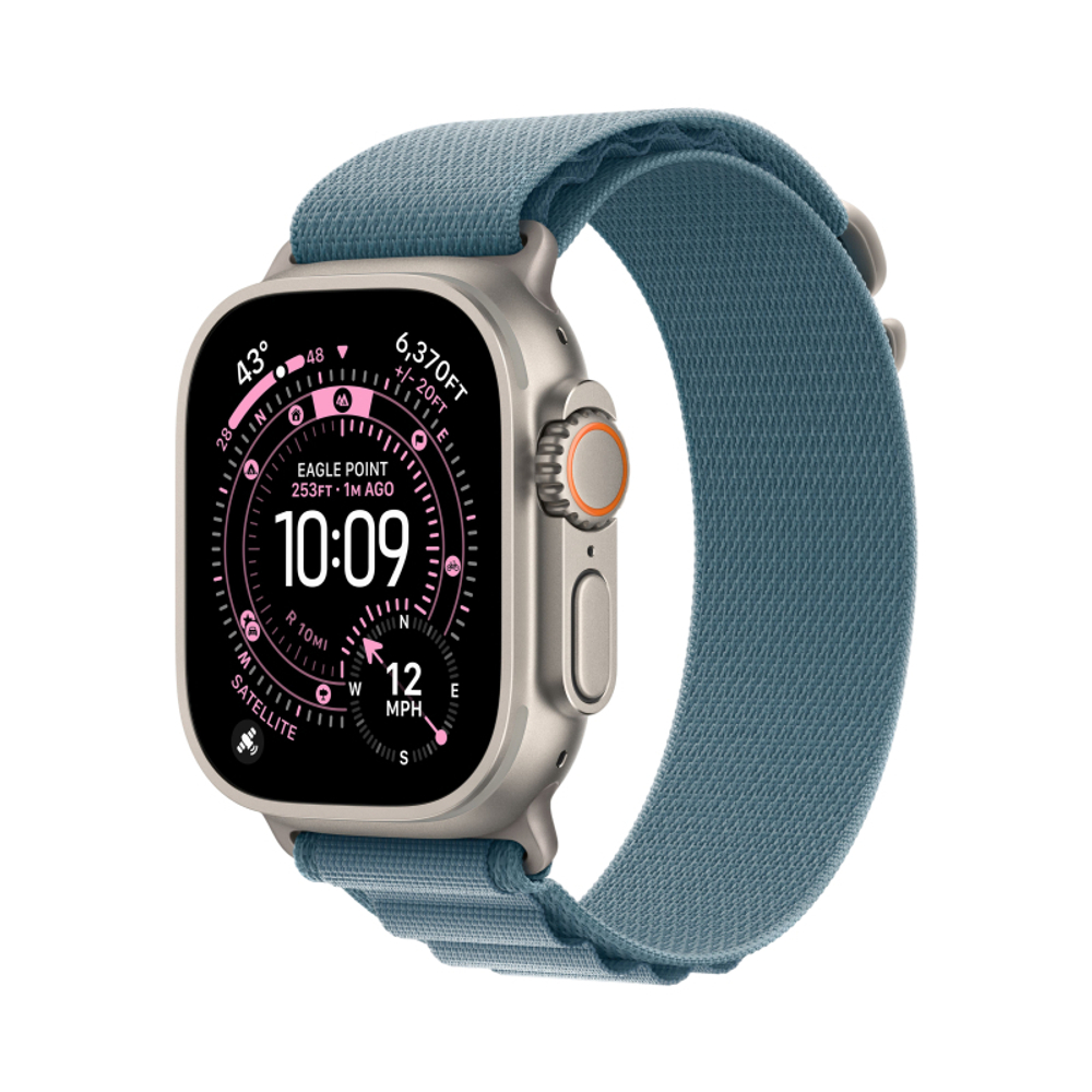 Умные часы Apple Watch Ultra 3, 49 мм, Natural Titanium Light Blue Alpine Loop M