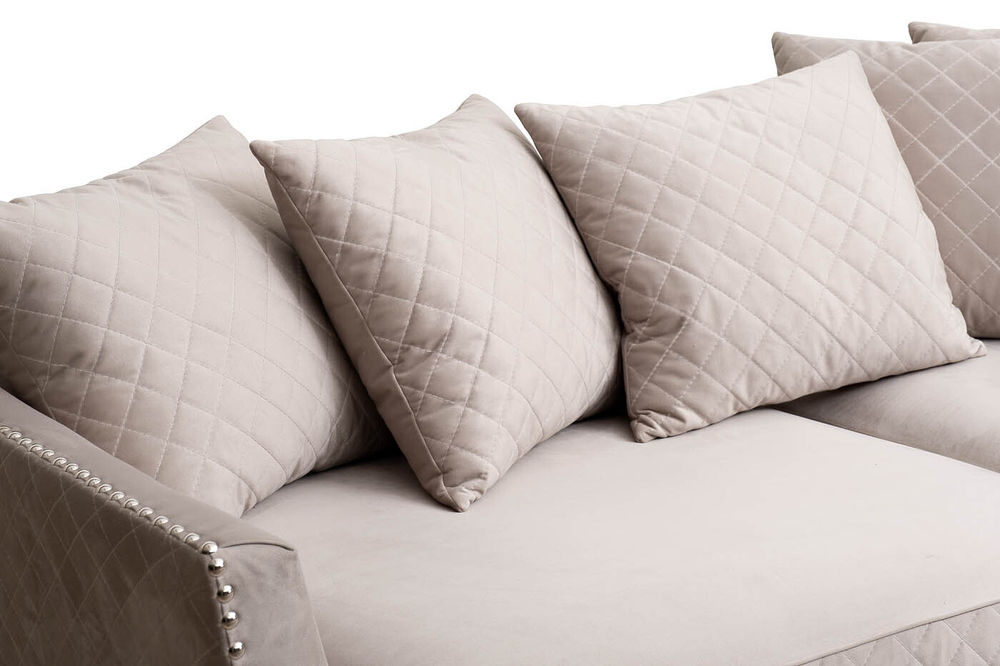 Диван трехместный Garda Decor Sorrento 250 светло-серый велюр