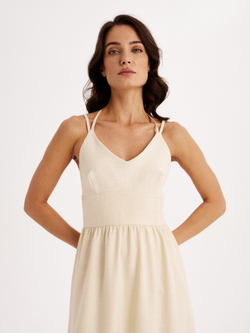 Сарафан льняной с завязками