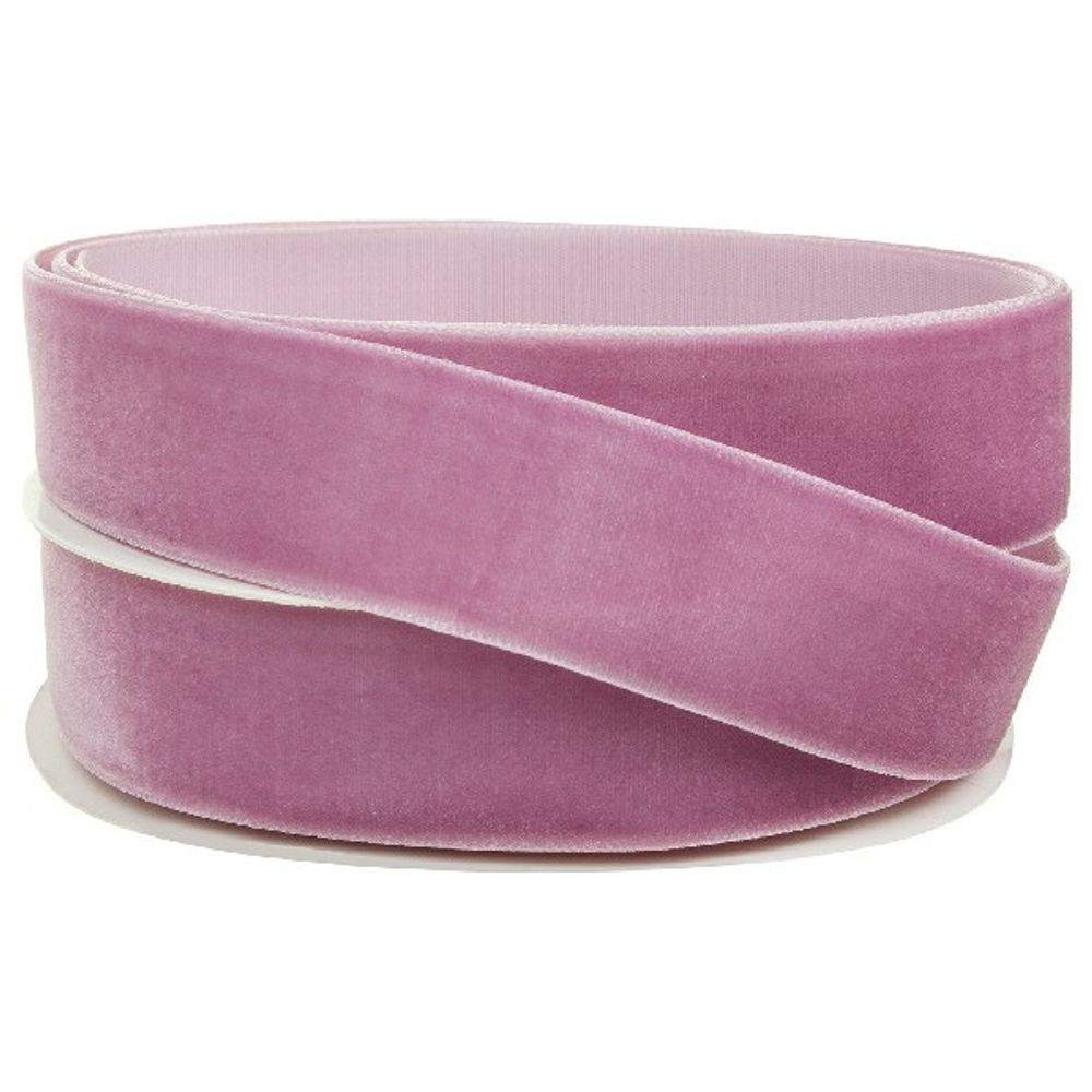 Лента декоративная (бархат) 25ммx10ярд (Сиреневый)