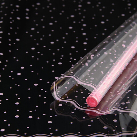 Пленка Горох с каймой РОЗОВЫЙ 70см*200гр