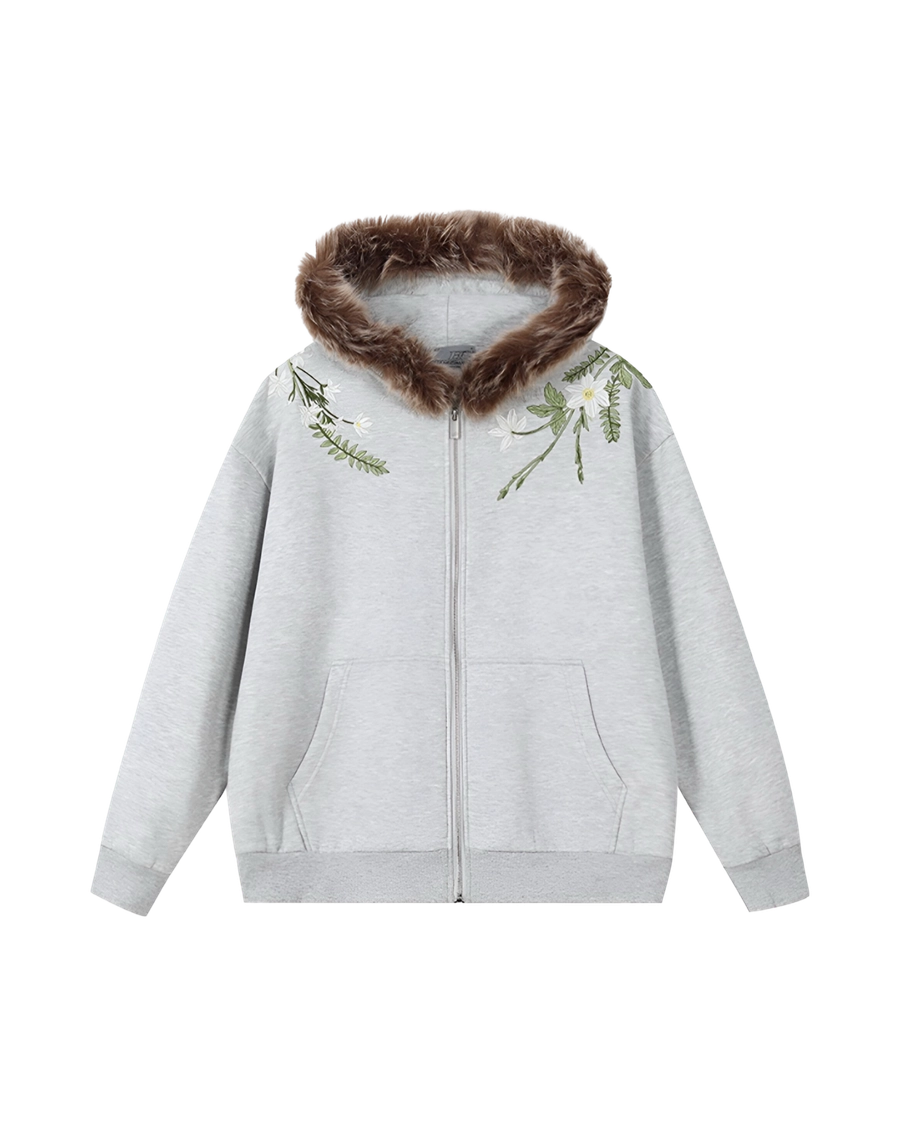 Худи HARSHandCRUEL "Flowers" Fur Hoodie